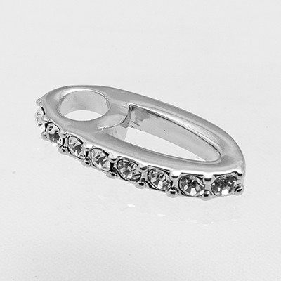 CLIXS Kettenanhänger Oval (groß), versilbert mit Strass