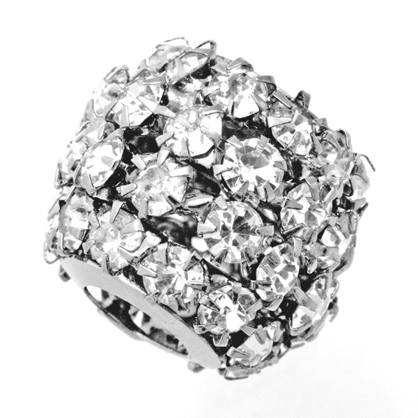 CLIXS Kettenanhänger Strassring Crystal, versilbert