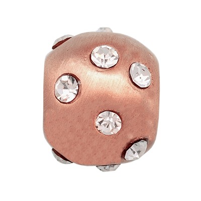 CLIXS Kettenanhänger Perle 8mm, rosévergoldet mit Strass