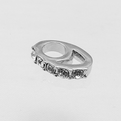 CLIXS Kettenanhänger Oval (klein), versilbert mit Strass