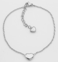 Edelstahl-Armband mit Herzanhänger • Armband Edelstahl-Armband mit Herzanhänger • Armband