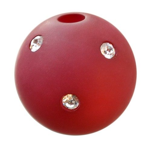 Polarisperle Kugel Bordeaux, 16mm mit Strass