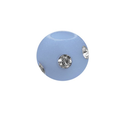 Polarisperle Kugel Hellblau, 8mm mit Strass