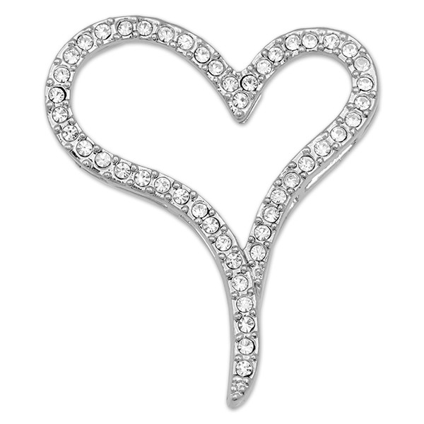 CLIXS Kettenanhänger Herz mit Strass, versilbert