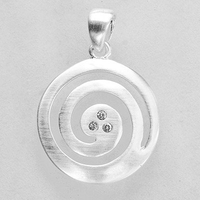 CLIXS Kettenanhänger Spirale, versilbert mit Strass