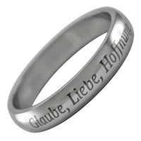 Carousel Innenring Edelstahl 4mm Glaube Liebe Hoffnung gelasert - Füllring für Carousel Basisringe Carousel Innenring Edelstahl 4mm Glaube Liebe Hoffnung gelasert - Füllring für Carousel Basisringe