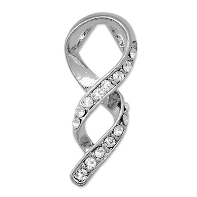 CLIXS Kettenanhänger Schleife, versilbert mit Strass