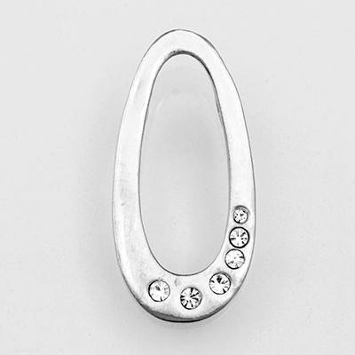 CLIXS Kettenanhänger Offenes Oval, versilbert mit Strass