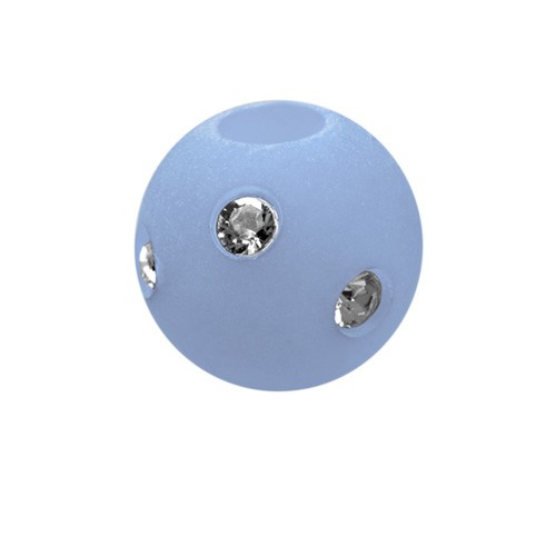 Polarisperle Kugel Hellblau, 10mm mit Strass