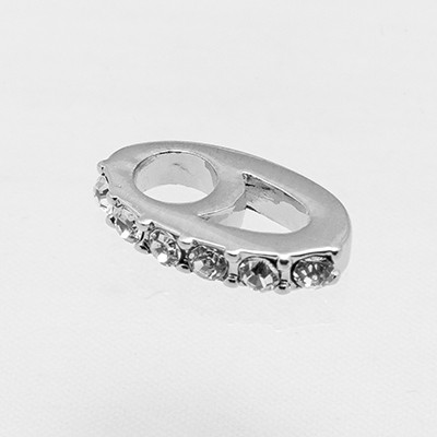 CLIXS Kettenanhänger Oval (mittel), versilbert mit Strass