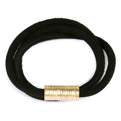 Balanxx CRAG Velourleder Wickelarmband 3-fach, Schwarz, goldfarbener Magnetverschluss, 56cm