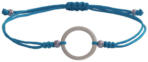 Wunscharmbändchen Großer Kreis • 925er Silber • Hellblau