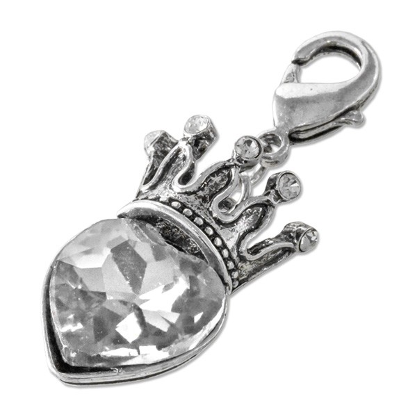 CLIXS Kettenanhänger Kronjuwel Crystal, versilbert mit Strass