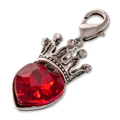 CLIXS Kettenanhänger Kronjuwel Red, versilbert mit Strass