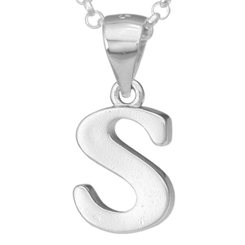 Silber-Kettenanhänger • Buchstabe S • 925er Sterlingsiber