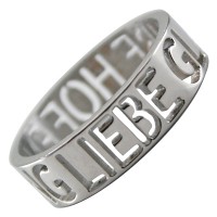 Carousel Innenring Edelstahl 6mm Glaube Liebe Hoffnung gestanzt - Füllring für Carousel Basisringe Carousel Innenring Edelstahl 6mm Glaube Liebe Hoffnung gestanzt - Füllring für Carousel Basisringe