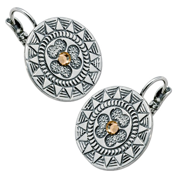 CLIXS Ohrringe Scheibe Talant, versilbert mit Strass
