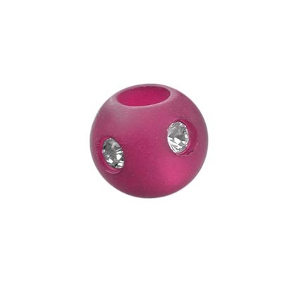 Polarisperle Kugel Pink, 8 mm mit Strass